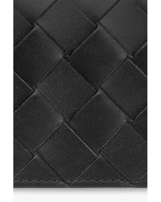 Bottega Veneta Black Intrecciato Folded Coin Purse for men