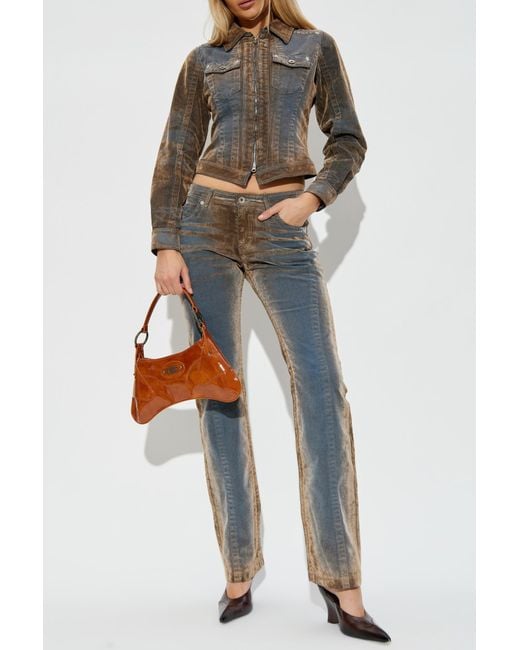 KNWLS Gray Velvet Finish Denim Jacket