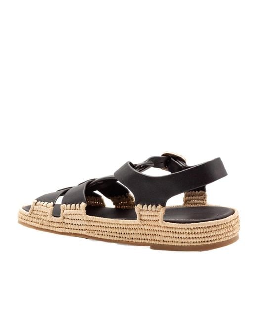 Paloma Barceló Brown Paloma Barceló Braided Platform Flat Sandals