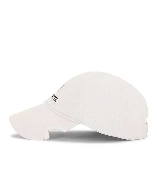 Balenciaga White Logo Embroidery Baseball Cap for men