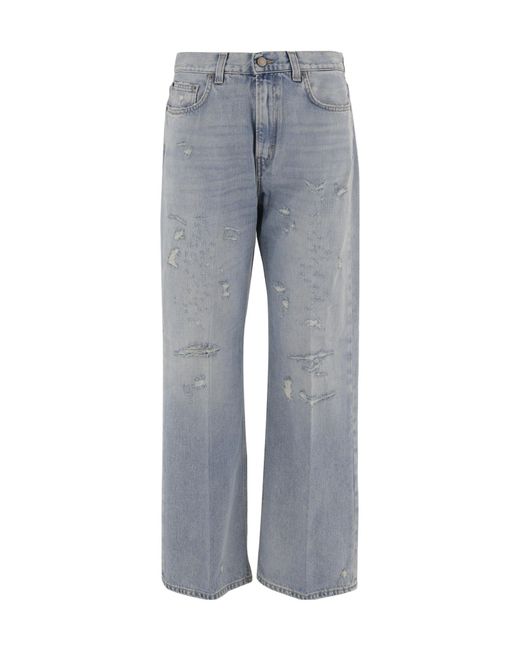 Haikure Gray Winny Distressed Straight-Leg Jeans