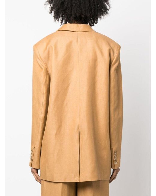 Loulou de Saison Natural Single-Breasted Long-Sleeved Blazer