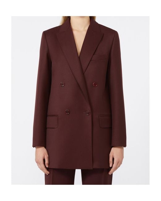 Max Mara Brown Double Breasted Button-Up Blazer