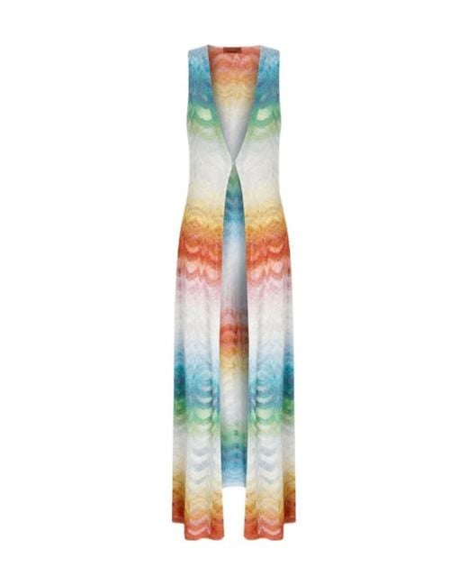 Missoni Blue Long Gilet Cover-Up