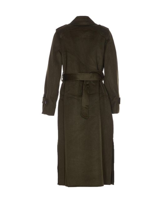 Michael Kors Green Michael Double-Breasted Belted Coat
