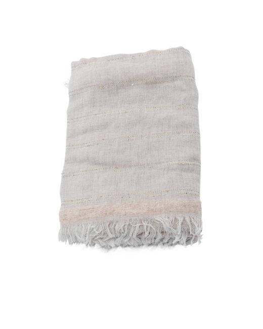 Antonelli White Fine-Knit Scarf