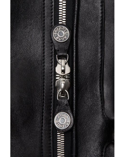 Acne Black Zip-Fastening Leather Shoulder Bag for men