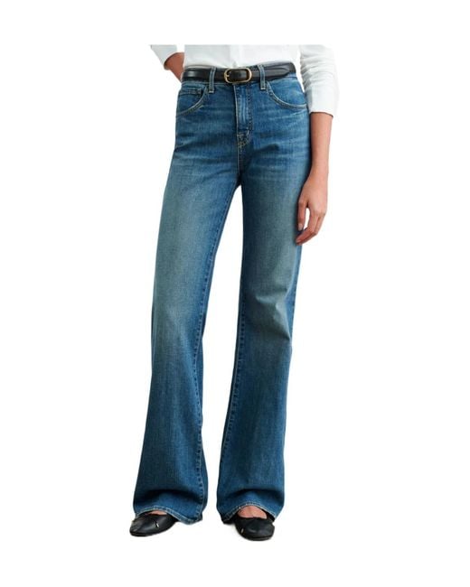 Nili Lotan Blue Faded Bootcut Jeans