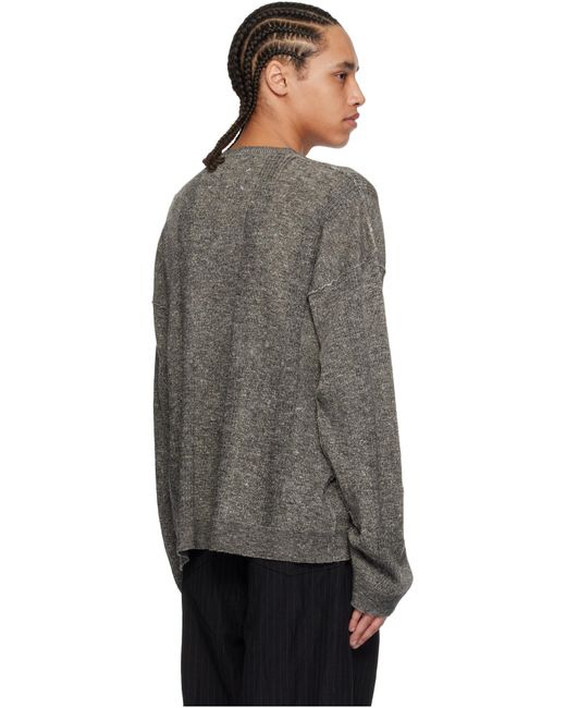 Maison Margiela Gray V-Neck Sweater for men