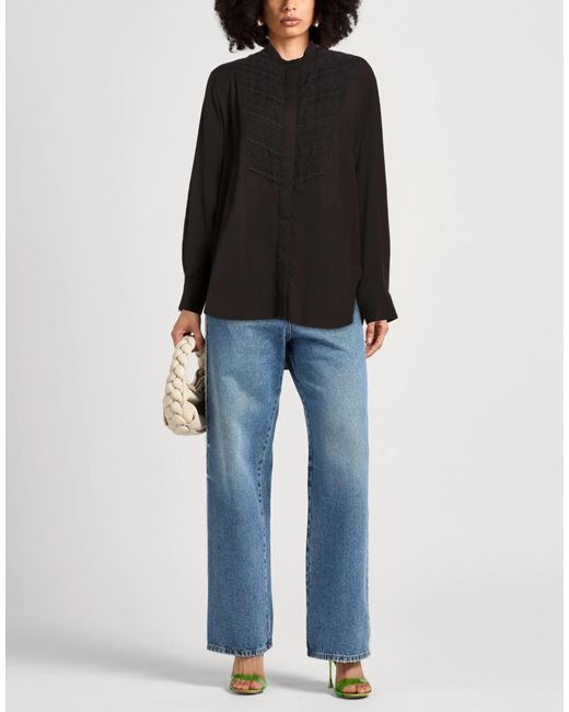 Isabel Marant Black Solid Color Longline Shirt