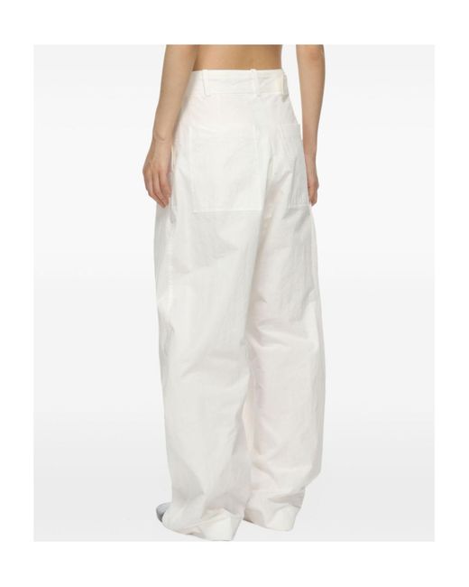 Studio Nicholson White Belted Trousers