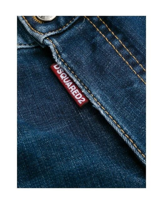 DSquared² Blue Mid-Rise Cropped Jeans