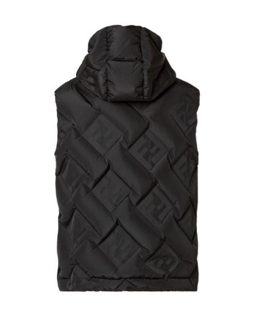 Fendi Black Ff-Jacquard Hooded Gilet for men