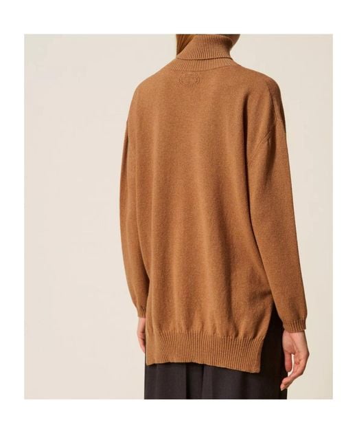 Twinset Brown Turtle Neck Sweater