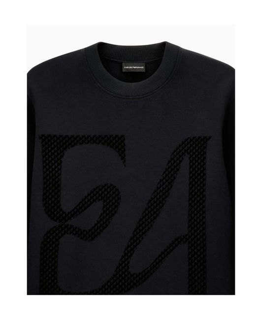 Emporio Armani Black Crew-Neck Sweatshirt for men