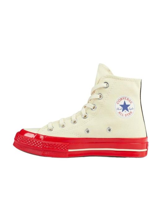 COMME DES GARÇONS PLAY Red Logo High-Top Sneakers