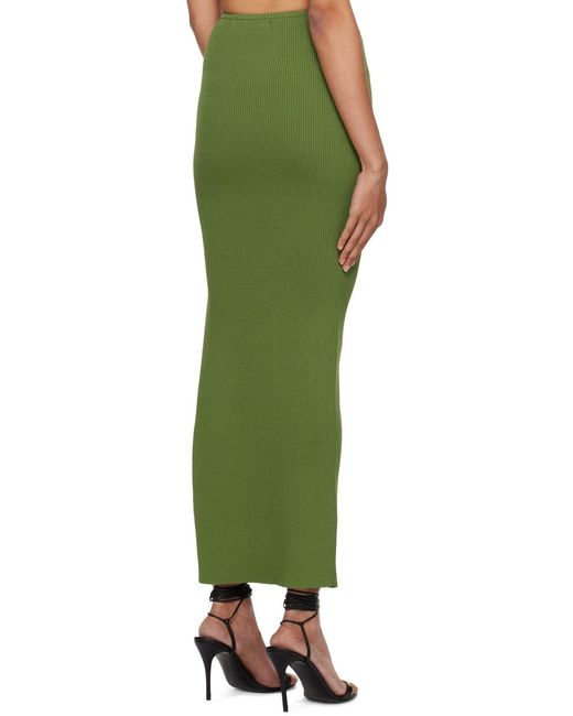 Christopher Esber Green Ribbed Skirt