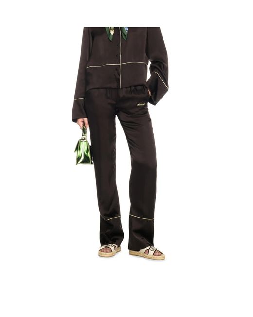 Off-White c/o Virgil Abloh Black Logo Embroidered Drawstring Pants