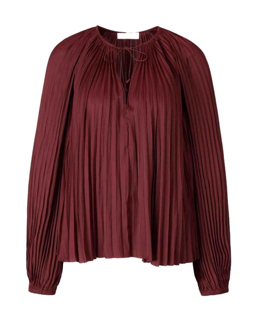 Ulla Johnson Red Electra Long-Sleeves Blouse