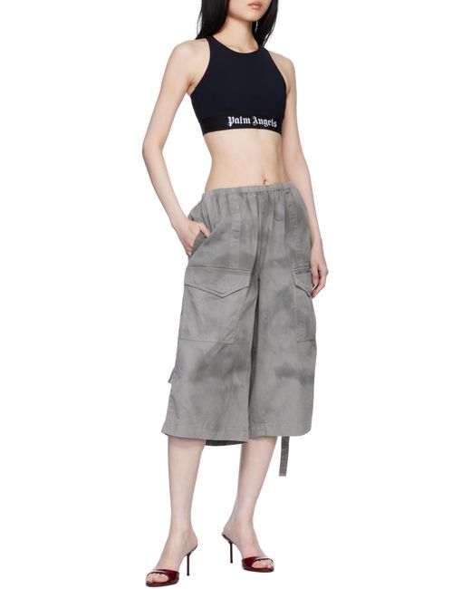 Palm Angels Black Solid Color Tank Top