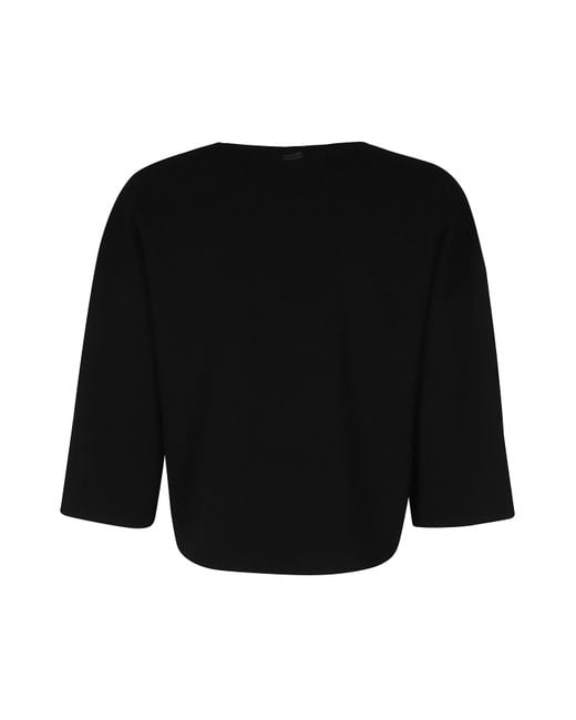 Max Mara Black V-Neck Top
