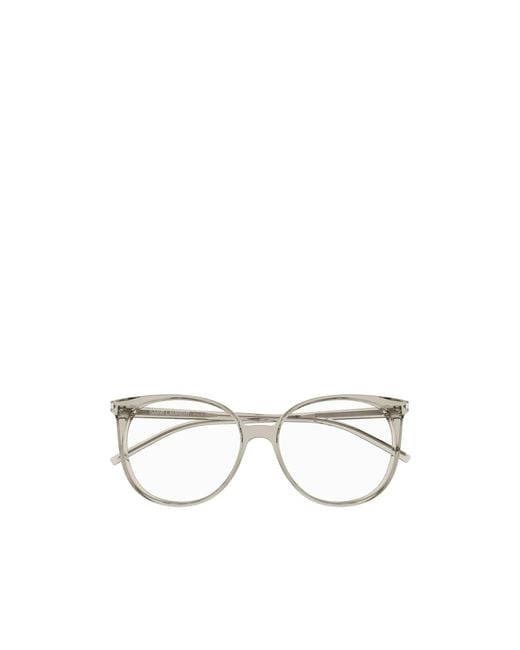 Saint Laurent White Eyewear Round Frame Glasses