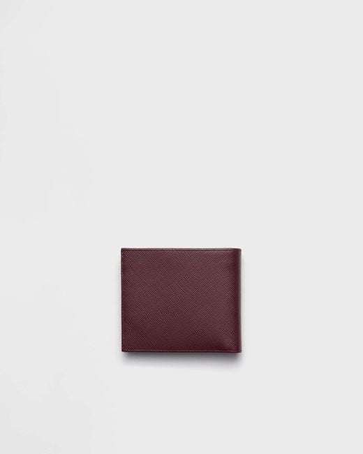 Prada Purple Triangle Logo Bifold Wallet for men