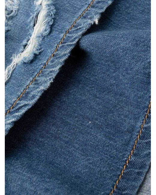 DIESEL Blue Distressed-Effect Denim Shorts for men