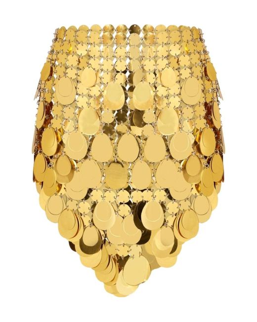 Rabanne Metallic Sparkle Assembly Assymetric Skirt