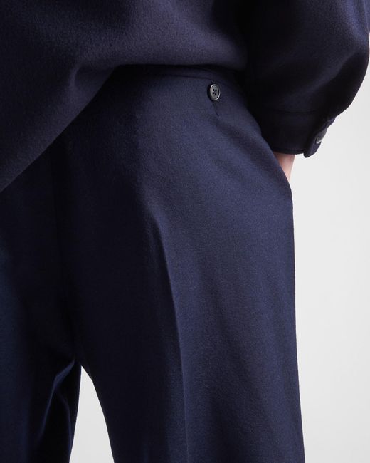 Prada Blue Wool Joggers for men