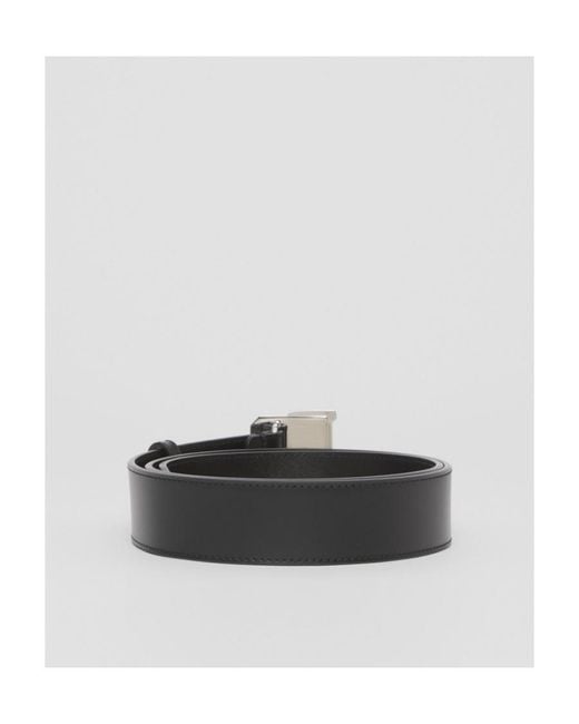 Burberry White Letter Graphic Leather Belt for men