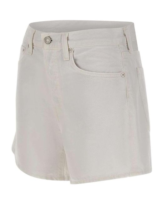 Agolde Gray Parker Long High-Rise Denim Shorts