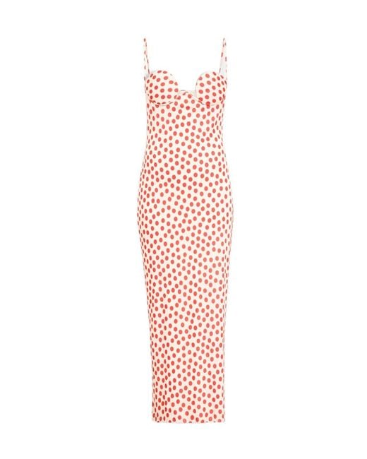 Alaïa Pink Polka-Dot Midi Dress