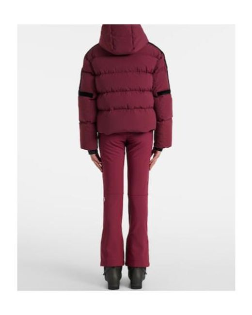 Fusalp Red Barsy Velvet-Trimmed Down Ski Jacket