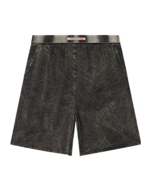 DIESEL Gray Treated Shorts for men