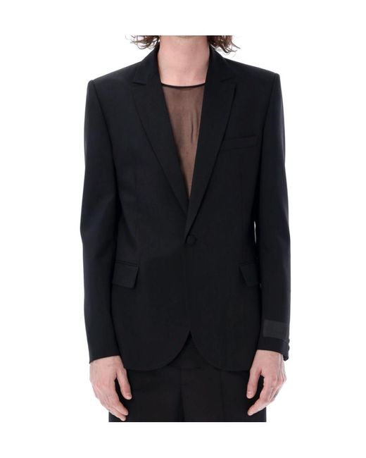 Valentino Blue Logo Patch Single-Breasted Tailored Blazer for men