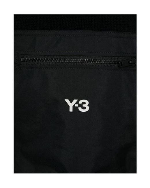 Y-3 Black Logo Printed Sleeved Scarf for men