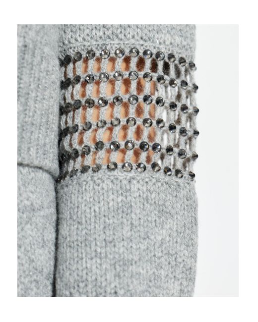 Fabiana Filippi Gray Embellished V-Neck Jumper