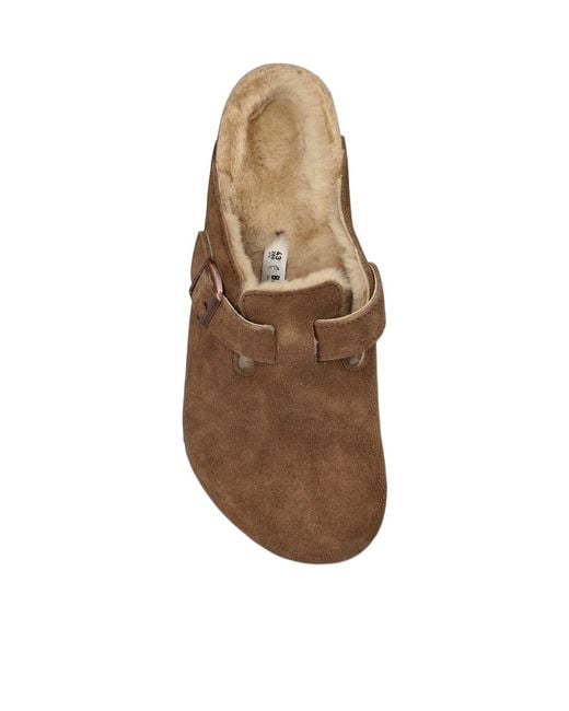 Birkenstock Brown Boston Shearling Mules for men
