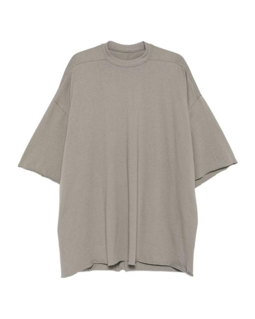 Rick Owens Gray Raw-Edge T-Shirt for men