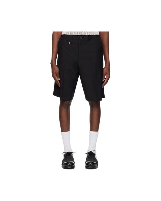 Egonlab Black Raw Edges Tailoring Shorts for men