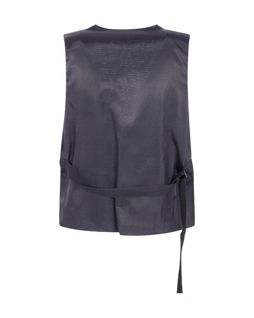 Ann Demeulemeester Blue Button-Up Vest