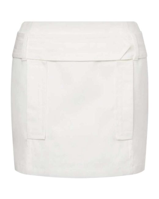 Alberta Ferretti White Belt Loop Skirt
