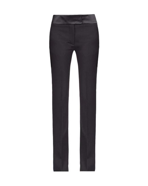 Ferragamo Blue Front Crease, Freshly Cut Wool Casual Pants