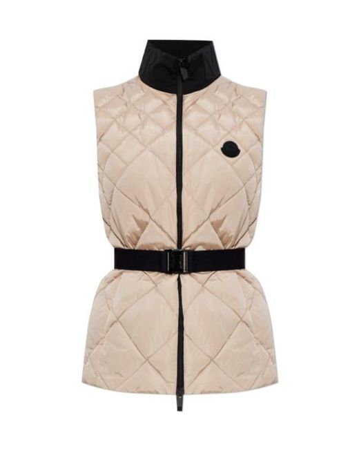 Moncler Natural Zip-Up Quilted Vest