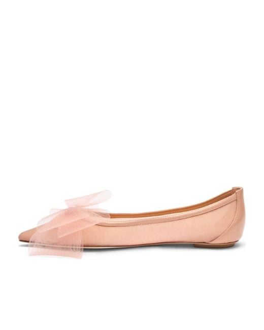 Stuart Weitzman Pink Leather Ballerina Shoes