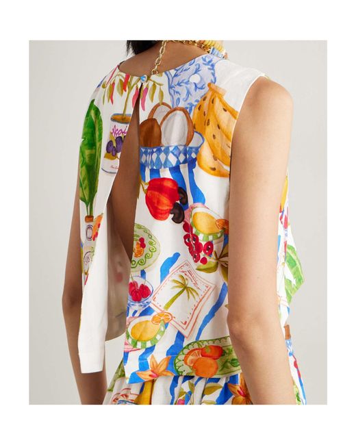 Farm Rio Blue Patterned Top