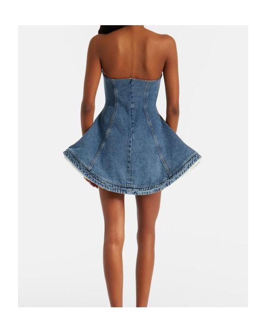 Magda Butrym Blue Denim Bustier Dress