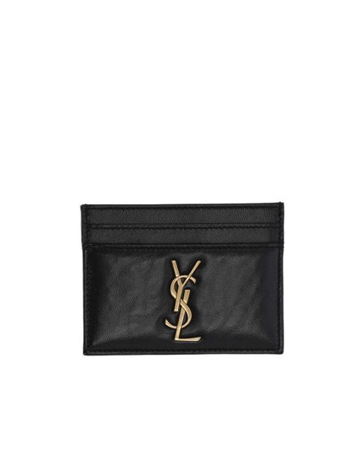 Saint Laurent Black Letter Logo Card Bag