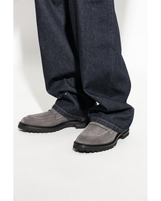 Dolce & Gabbana Gray Round Toe Loafers for men